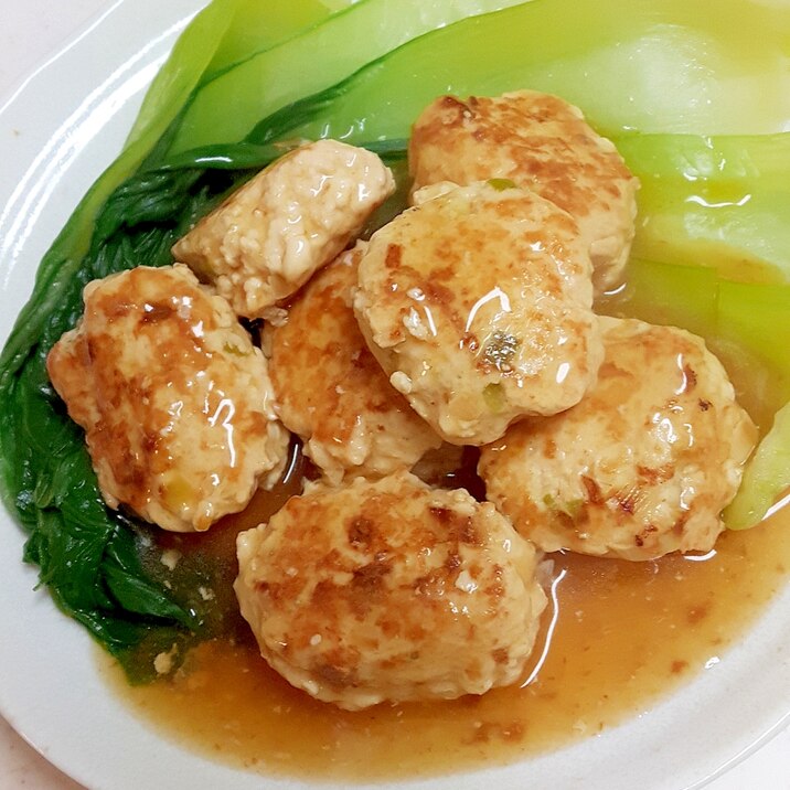 簡単・ヘルシー!(^0^)焼きつくねのあんかけ煮♪
